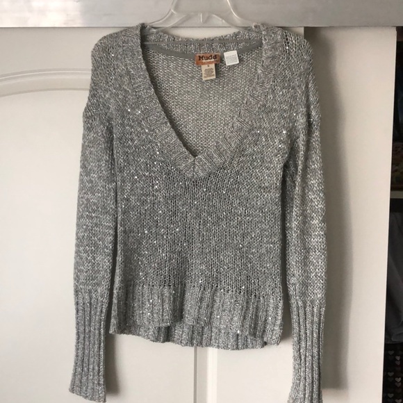 silver sequin sweater